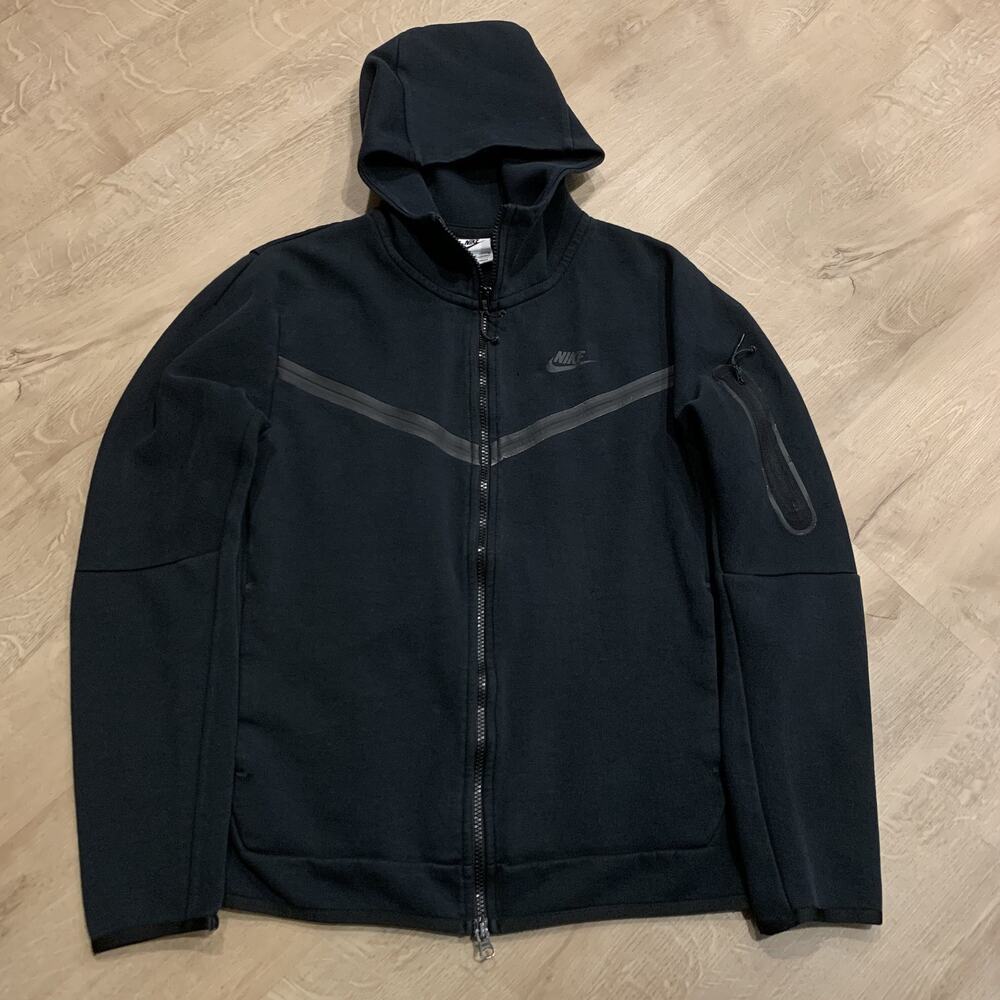 Nike Tech Fleece Full Zip Hoodie Men's Medium M Black CU4489-010 Sportswear